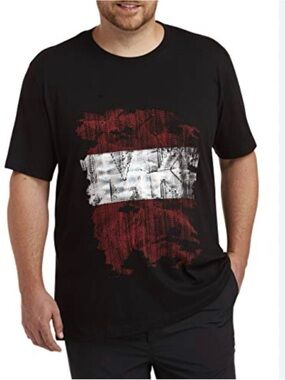 Michael Kors 3XL Graphic Tee Black Burgundy/Red Silver Typewriter Print T-Shirt